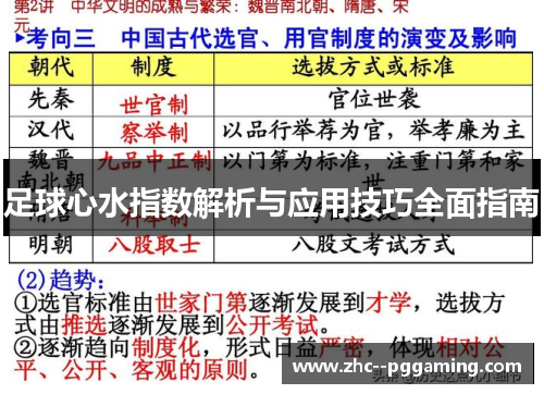 足球心水指数解析与应用技巧全面指南