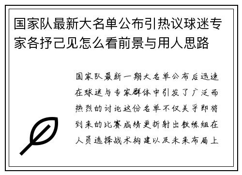 国家队最新大名单公布引热议球迷专家各抒己见怎么看前景与用人思路 国家队最新大名单公布引热议球迷专家各抒己见怎么看前景与用人思路